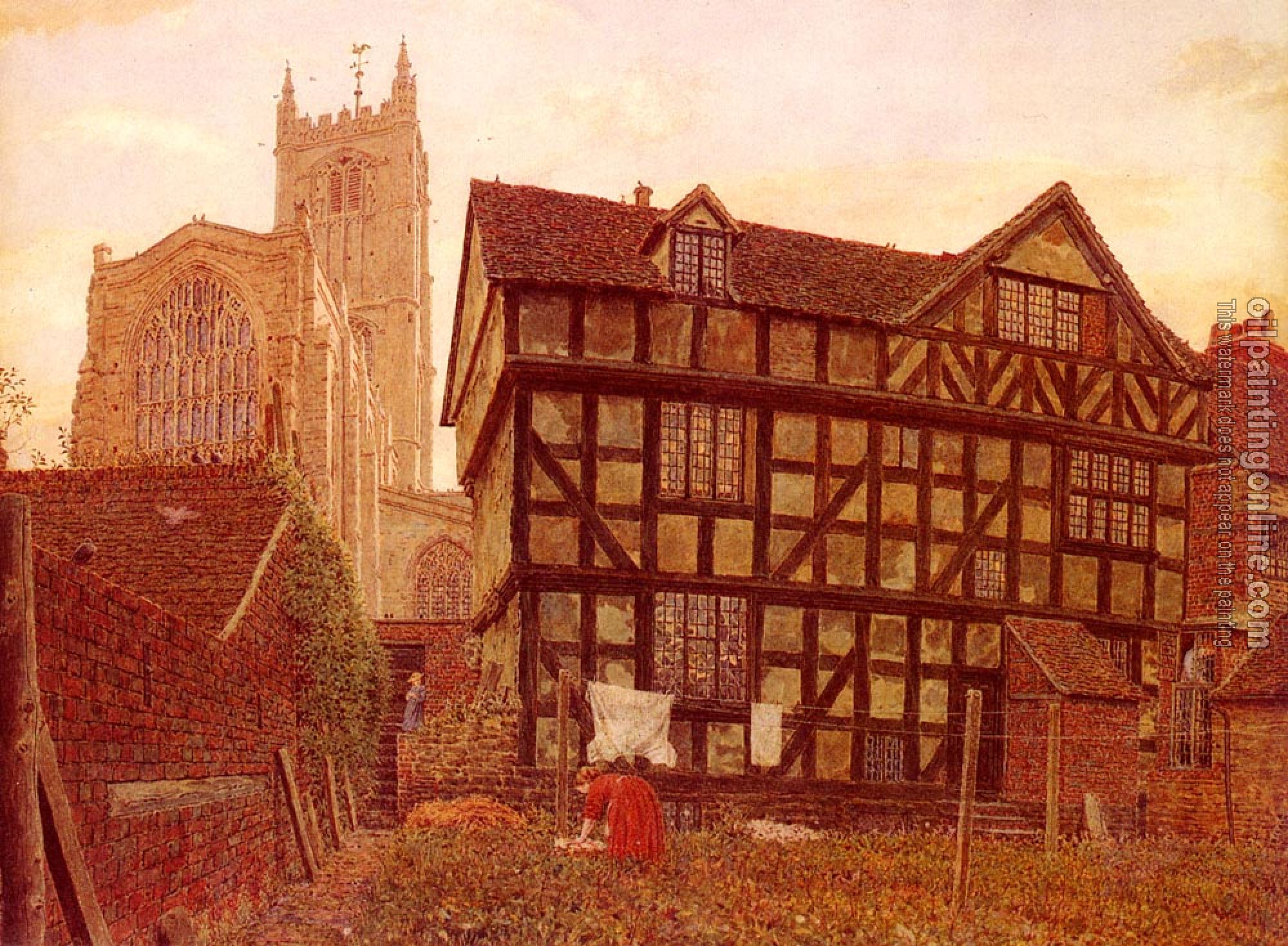 George Price Boyce - Church And Ancient Uninhabited House At Ludlow